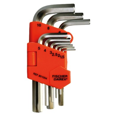 9 CLES MALES HEXAGONALES + PORTE OUTILS