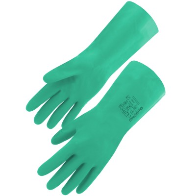 GANTS NITRILE VERT FLOQUE 30 CM
